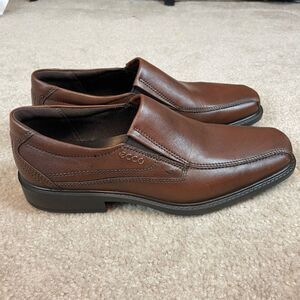 Ecco Mens Jersey Slip On Loafer Size 11 Casual Church Office Shoes Brown Beige